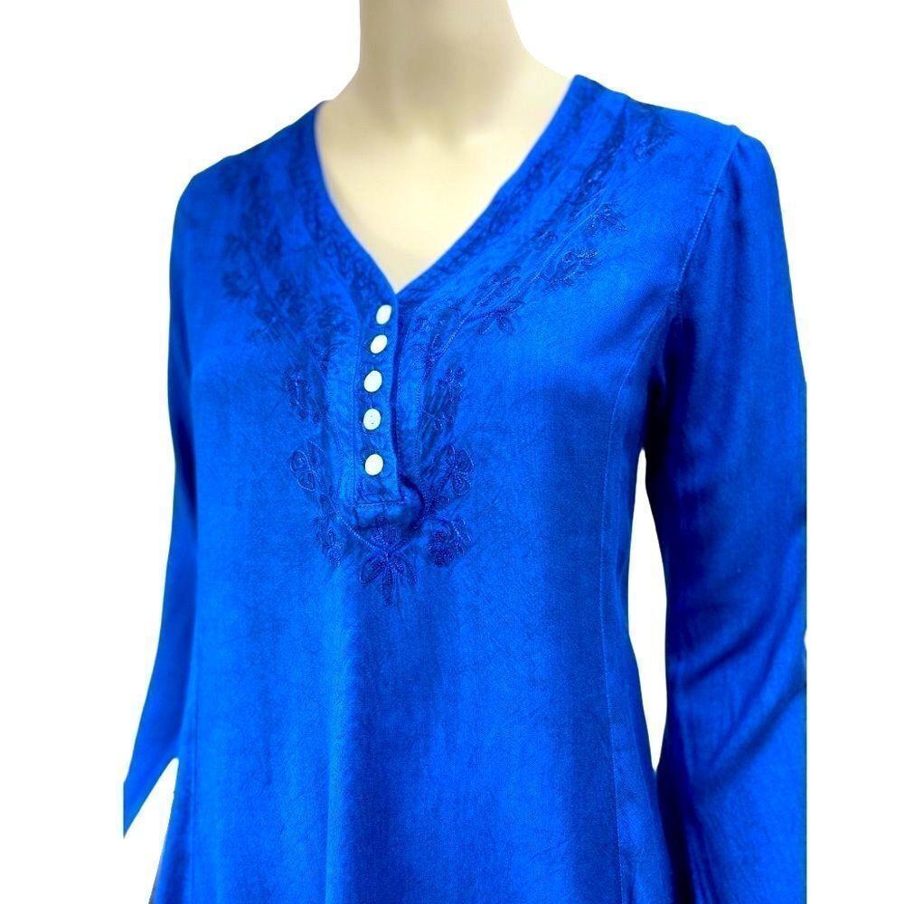 Embroidered Romantic Renaissance Tunic Top NEW - Picture 2 of 4